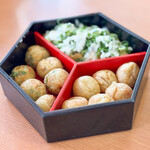 会津屋 - 三種盛 元祖たこ焼＋元祖ラヂオ焼き＋ねぎぶっかけ☆