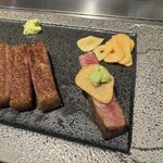 鉄板焼  阿利布 - ガーリックチップス＆ワサビが優勝♡