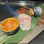 鉄板焼  阿利布 - 本日の魚介類一品目①②の素材