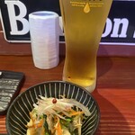 焼き鳥アポロ - お通し:蒸し鶏と香味野菜のシークワーサーポン酢和え
