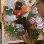 「刺身盛り合わせ」（１～２人前では１５００円）