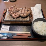 感動の肉と米 - ワイルドハラミとハンバーグ