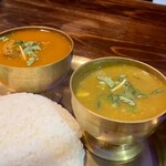 ヴィントゥナ ダイニングアンドバー - サラッとしたダルはいかにもネパールって感じでめっちゃおいしそう♡  チキンカレーもお肉たっぷりのようです♪  あーダルバートも食べたい！(´ч` *)♥