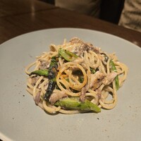 秋刀魚と甘長唐辛子のオイルパスタ