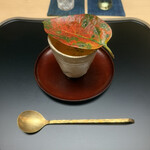 徳ㇵ本也 - かぼちゃのすり流し、柿の葉