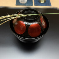 徳ㇵ本也 - 黄身胡麻豆腐のお椀、すっぽん出汁