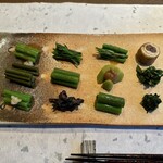 出羽屋 - あまどころ、こしあぶら、しおで、なんまいば、青みず、赤こごみ、くわだい、山人参