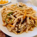 中華料理福臨門 - 豚肉細切りの香り辛子炒めアップ