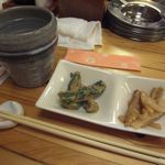 よってけふうちゃん - 日本酒(白鹿超辛口1合)とお通し