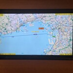 フェリーおおさかⅡ レストラン - 客室内のモニターには、今どこを航行してるか映し出されるのね
