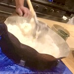 くずし 之助 - ふわふわ卵白で、月見前