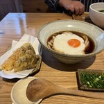 扇町うどん屋 あすろう - とろろ月見(ぶっかけ)の鯛ちくわ天、舞茸トッピング