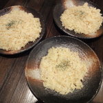 Rojiura Curry SAMURAI. - ライスのサイズ比較。手前から反時計回りにSML