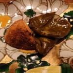 伯雲 - 松茸のフライと鮑の肝和え