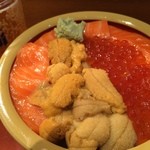 すし耕 - うにといくらとサーモンでお好み丼