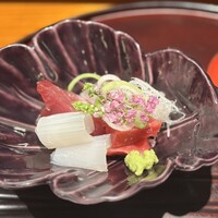 祇園 なん波 - お造り　真鯛　本鮪　鰹　剣先イカ