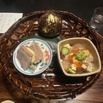 河文 - 八寸　ちらし寿司、鴨といちじく、ピ一ナッツ