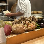 石臼挽き手打 蕎楽亭 - 季節の野菜かな？