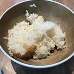 毎朝挽肉と羽釜ごはん ハンバーグぼうず - 羽釜ご飯