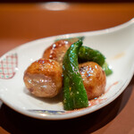 礼讃 - 石川小芋　万願寺唐辛子　揚げ煮　山椒