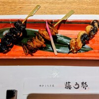 博多うなぎ屋 藤う那 - 2025.10　鰻希少部位　えり焼き　肝焼　くりから串