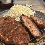 九州博多料理 なべ音 - 相盛カツ定食