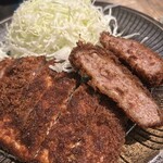 九州博多料理 なべ音 - 大きなロースカツとメンチカツ