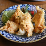 d47食堂 - 自家製黒だしポン酢のとり天@税込1,200円 │ 平日12:37頃訪問