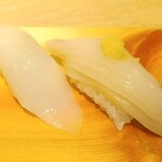 すし酒場 握わい - イカ と スルメイカ(上イカ)