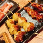 やきとり たづや - もちチーズベーコン、つくねチーズ、ハート