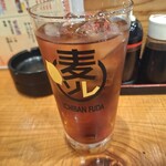 きうら屋 - 焼酎[麦]一番札ウーロン茶割り一杯目