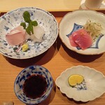 御料理 一燈 - 造り（平政、アオリイカ、メジマグロ）