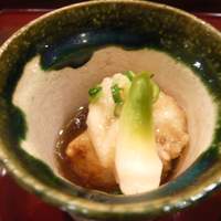 帰燕 - 揚げ白子、揚げ海老芋、揚げ卵豆腐の餡かけ