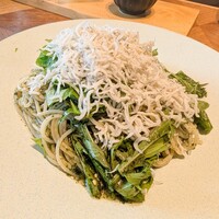 アルコバ - しらすと水菜の大葉ジェノベーゼ冷製パスタ
                    ～ゴマの香り〜