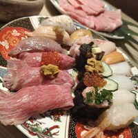 黄金出汁しゃぶと江戸前寿司 肉のあさつ 梅田お初天神店 - 