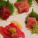 キッチンさし田 - 2014年10月：生めばちまぐろ4点盛り