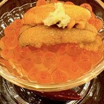 鮨 もりなり - いくらと‥ウニ〰️小丼〰️こんにちは♪‥