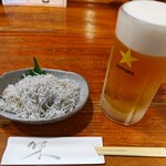 お食事処 大原 - シラスおろし、生ビール