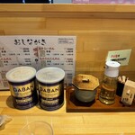 らーめん め組 - 卓上調味料と珍しく辛味噌がある！