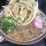麵屋三新 - 肉ごぼう天うどん 麺 大盛