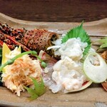 和食処 大ばん - 仙台イセエビ刺と茹で毛ガニほぐし身