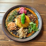 cafe maru - ヘルシースパイスカレー2種あいがけ