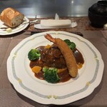 竹田屋 - ハンバーグステーキ　海老フライトッピング