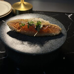 wharf - サーモンのレアカツとチーズリゾット