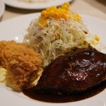 洋食レストラン ロッキー - ハンバーグステーキ&ホタテフライ