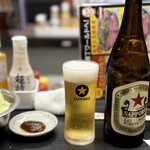 串屋横丁 もつ焼きセンター - まずはおビール♪