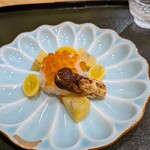 金澤 せつ理 - 秋のおこわ　能登栗、岩手の松茸の酒蒸し、筋子