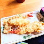 やぶ善 - "長葱天"と"南瓜天"。