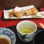 天ぷら　若杉 - 穴子を半分食べた後