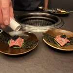 煌 焼肉 - 特選 ザブトン
      京味噌手巻きたっぷりキャビア乗せ